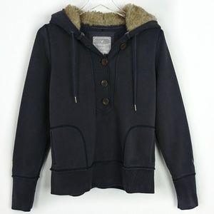 American Eagle Outfitters fur lined hood pullover